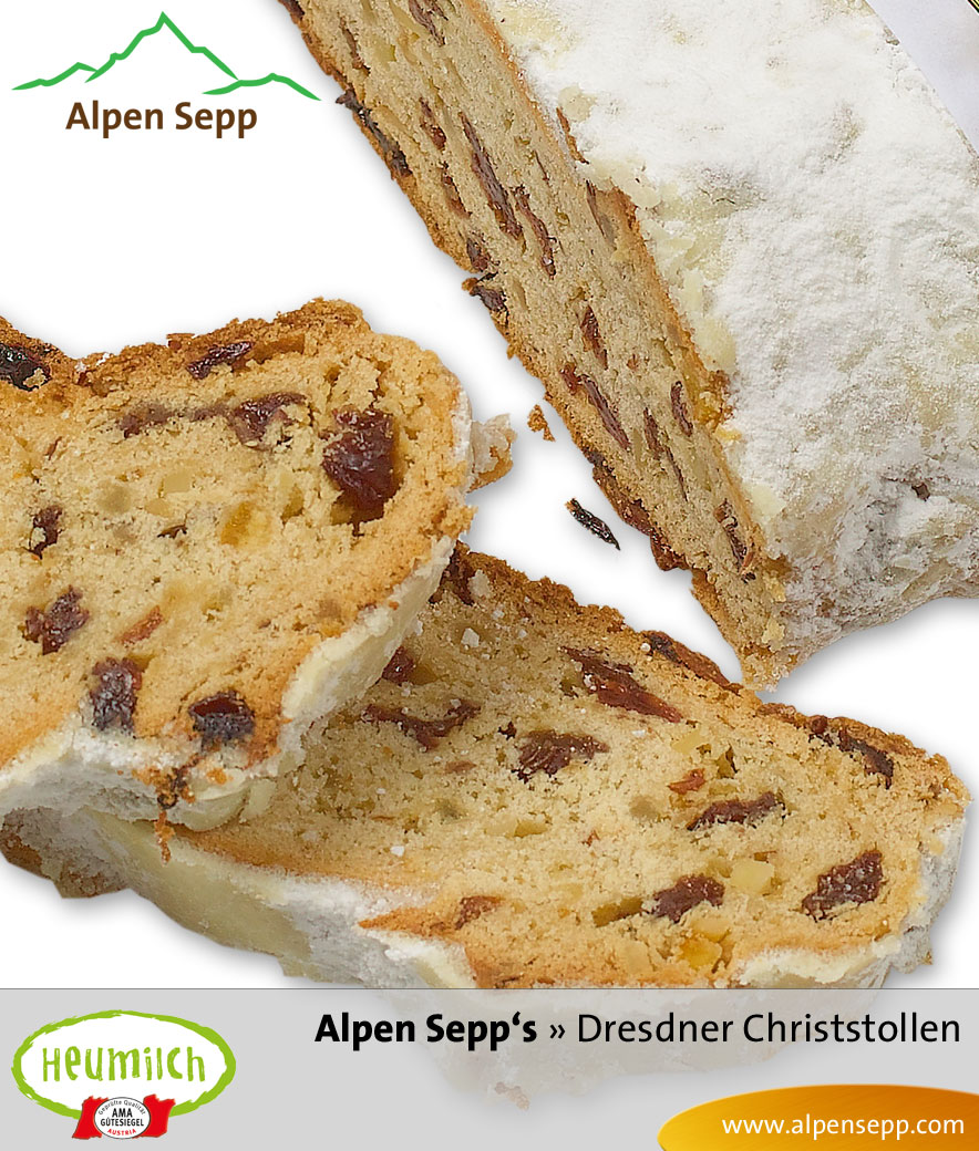 Original Dresdner Christstollen mit Heumilch Butter vom Alpen Sepp