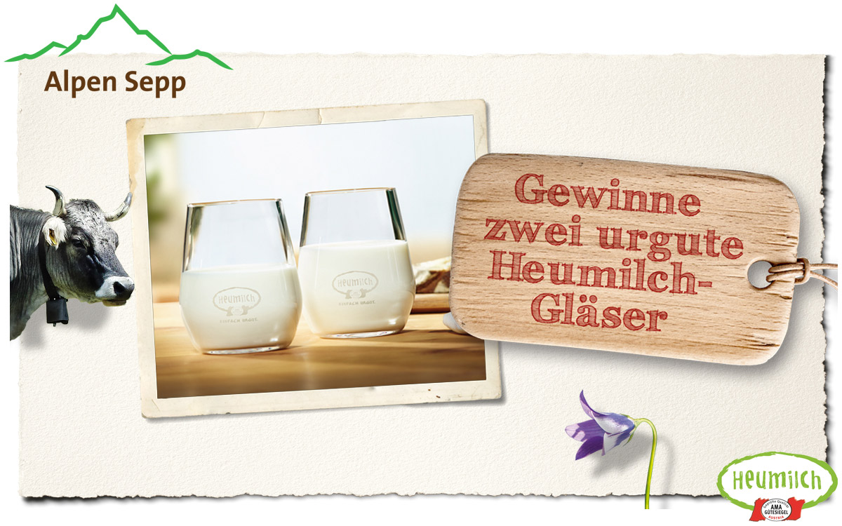 Heumilch Gewinnspiel Milchglas