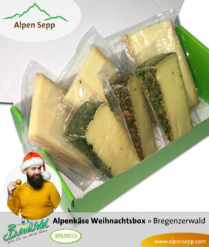 Rehmer Alpenkäse Weihnachtsbox mit 6 Käsesorten
