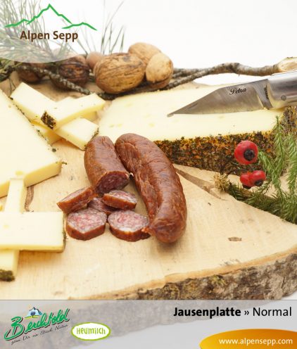 Jausenplatte normal, Wurst und Käse